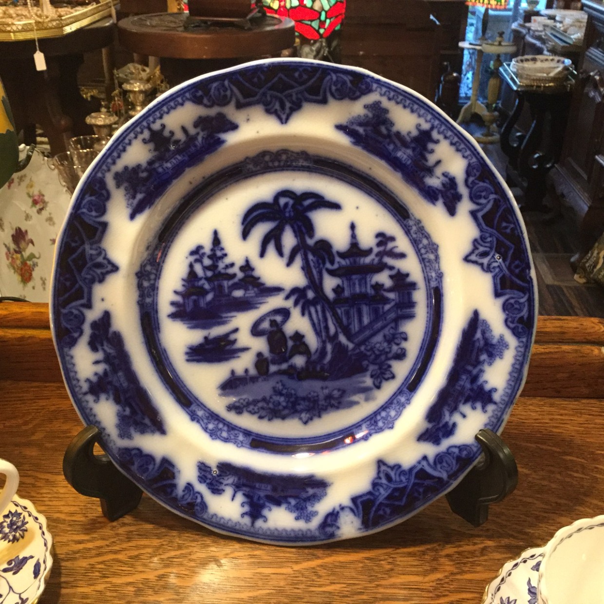 Netherlands Antique Dish オランダ製　ヤシの木風景　アンティーク皿