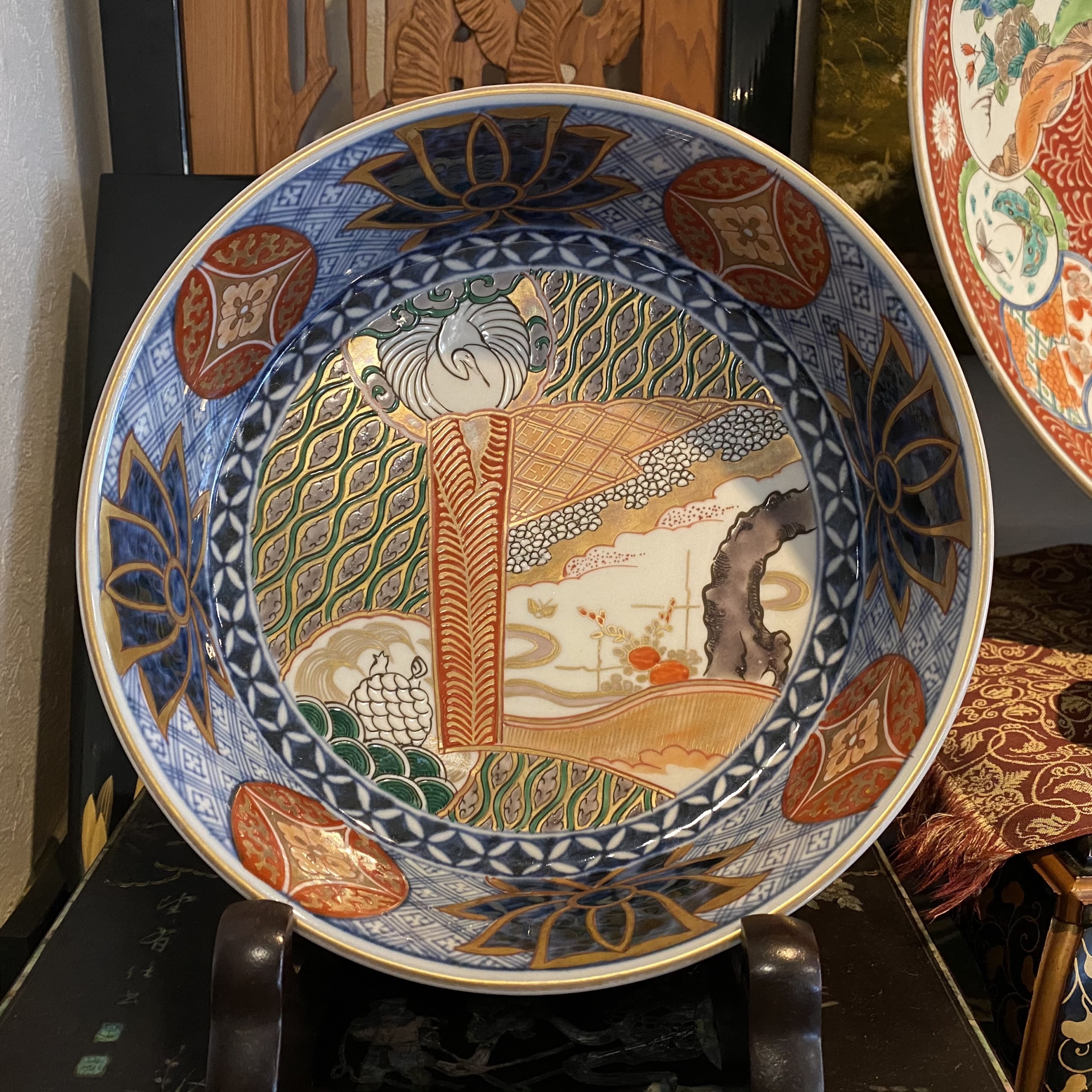 鶴・亀 赤絵 鉢 伊万里焼 | Antique Nanae