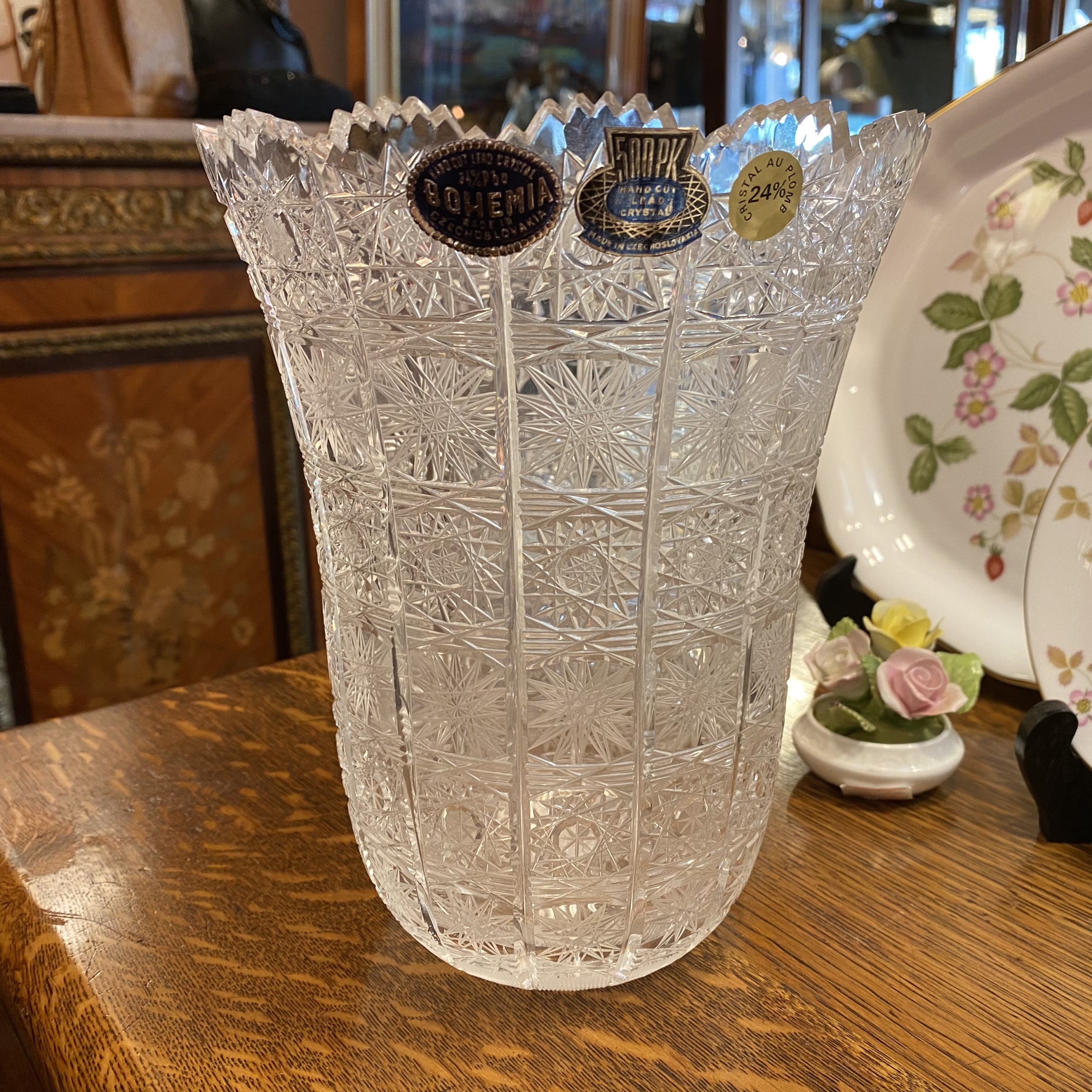 即購入可チェコ製クリスタル花瓶BOHEMIALEADCRYSTAL&KALI