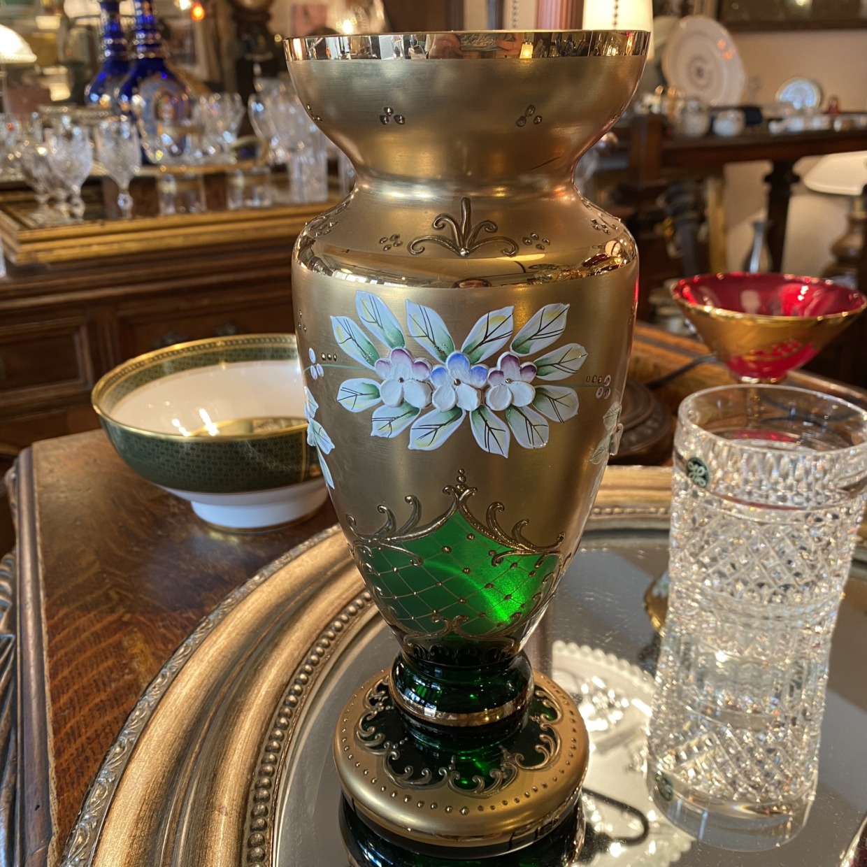 CRISTAL DE BOHÈME　グリーン　花瓶