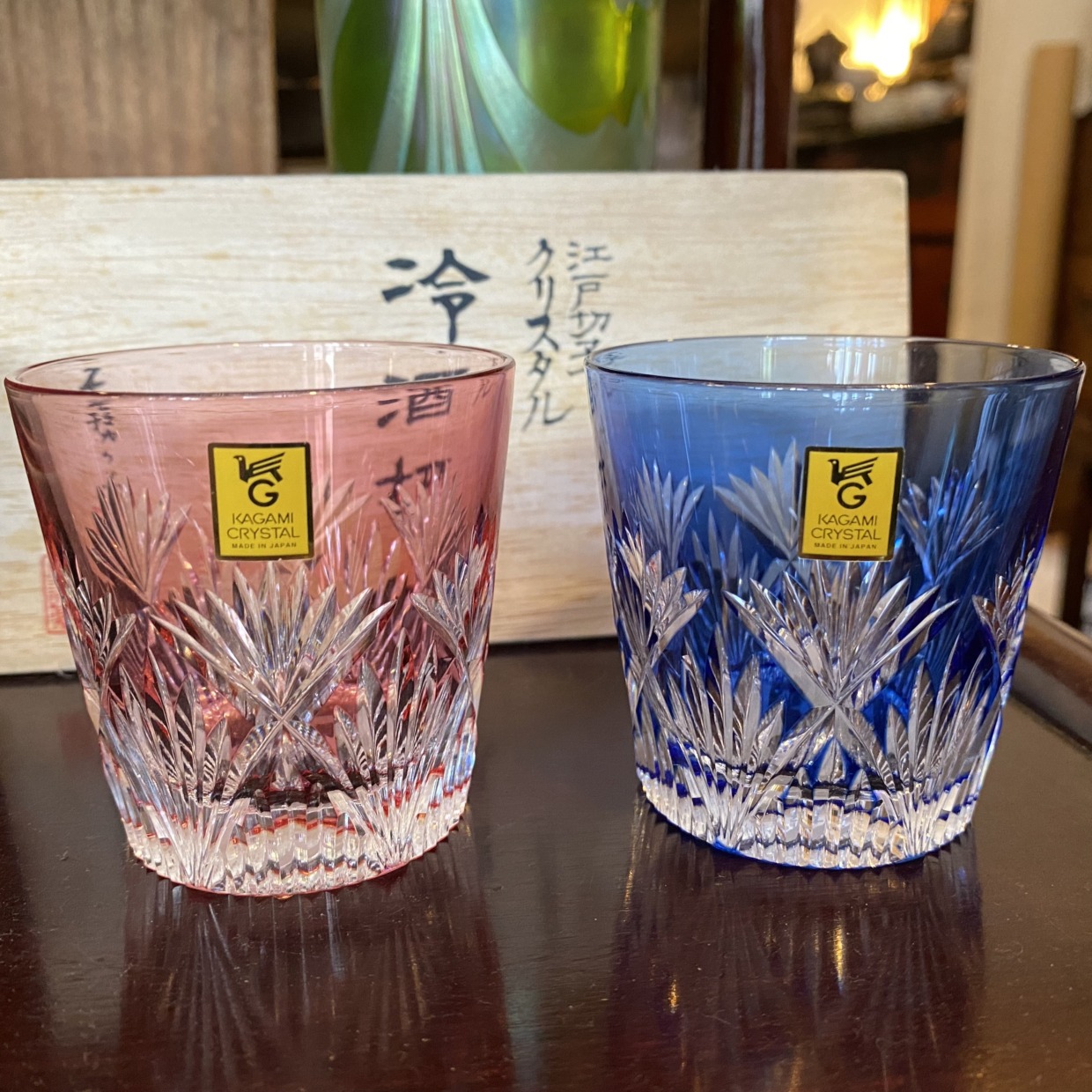 江戸切子　Kagamiクリスタル　冷酒杯　ペアセット